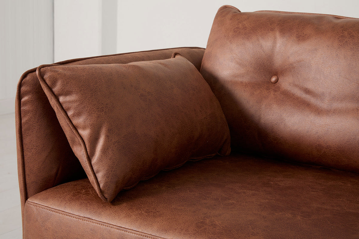 Modell 19 3-Sitzer Sofa mit linker Chaiselongue, Kastanie