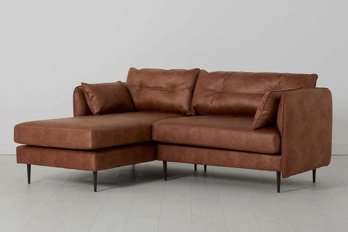 Modell 19 3-Sitzer Sofa mit linker Chaiselongue, Kastanie