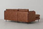 Modell 19 3-Sitzer Sofa mit linker Chaiselongue, Kastanie