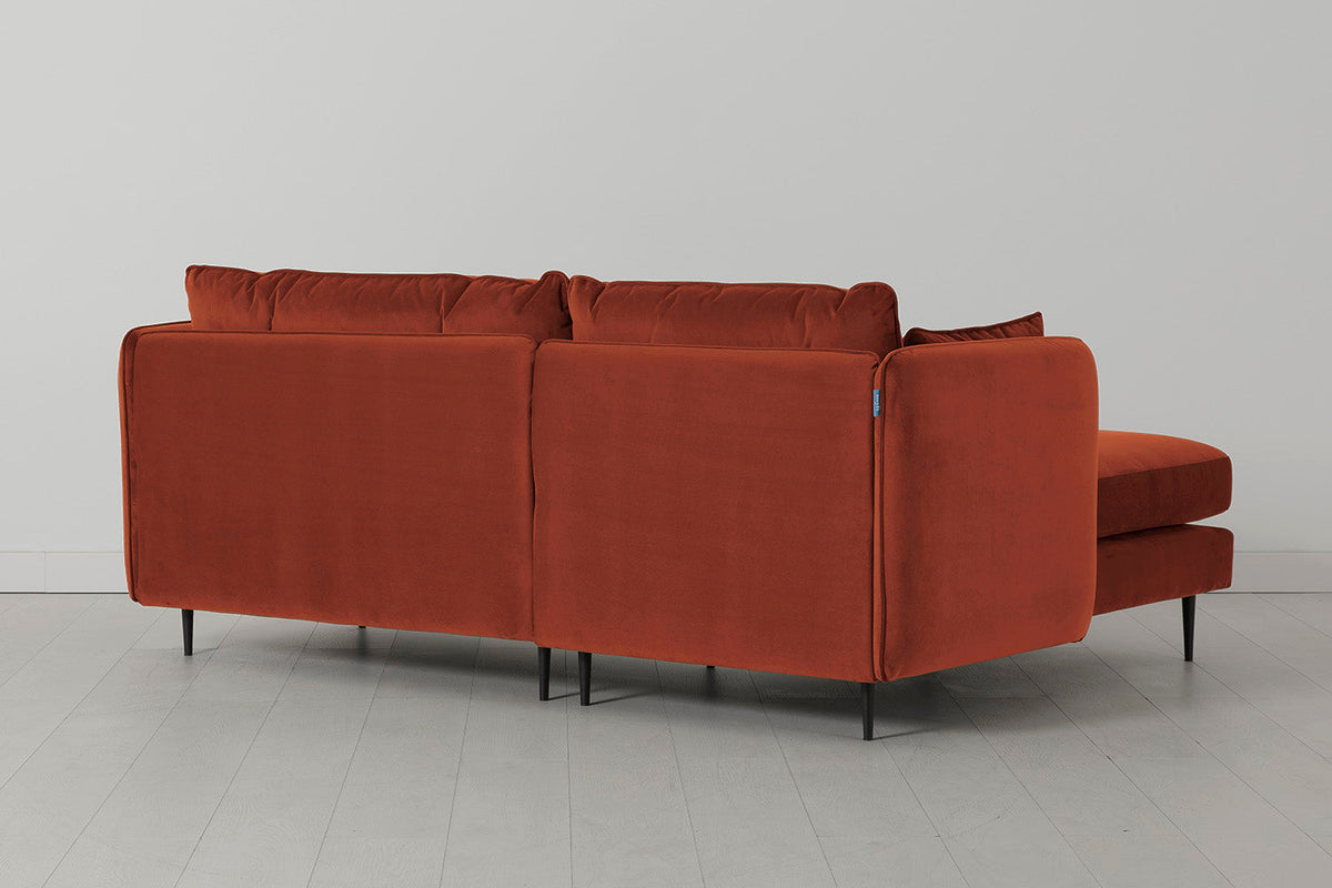 Modell 19 3-Sitzer Sofa mit linker Chaiselongue, Ziegelrot
