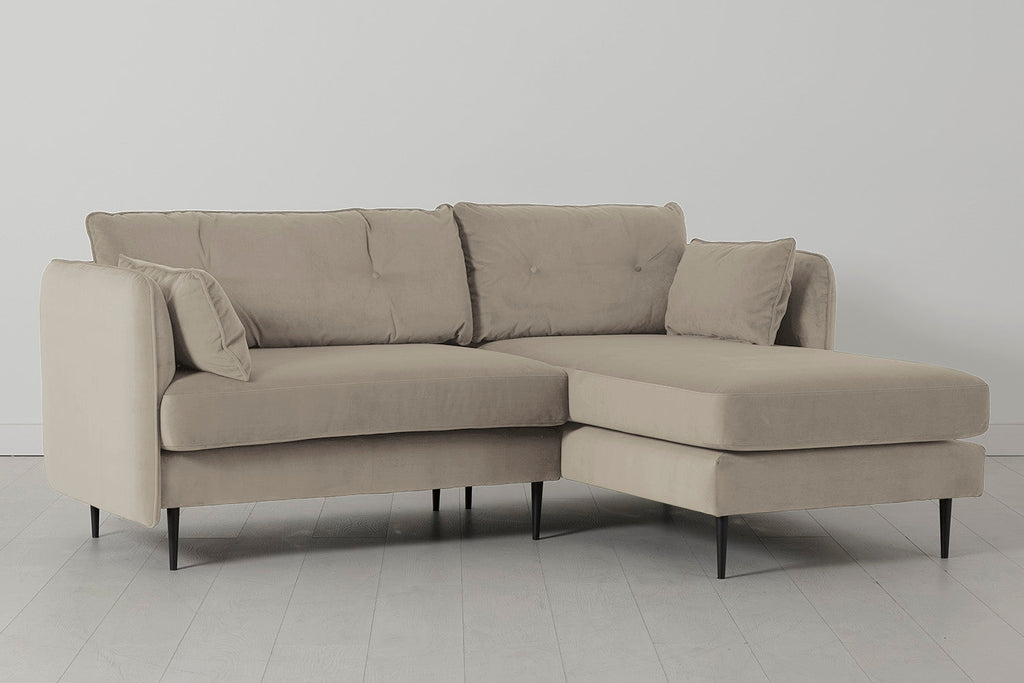 Modell 19 Dreisitzer-Sofa mit Recamiere rechts, Bone