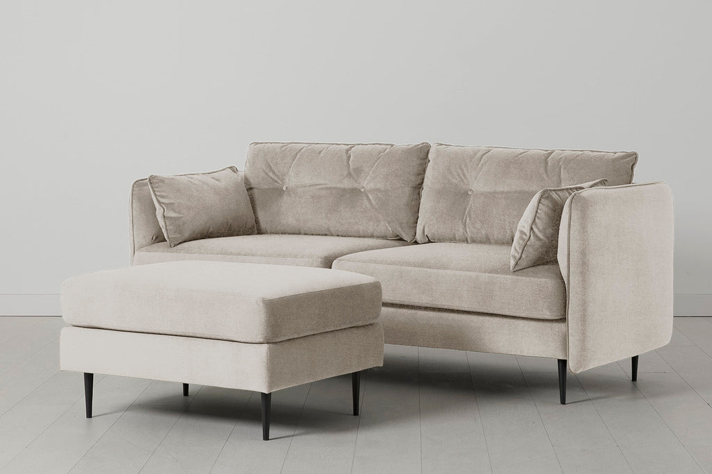 Modell 19 Dreisitzer-Sofa mit Ottomane, Kreide