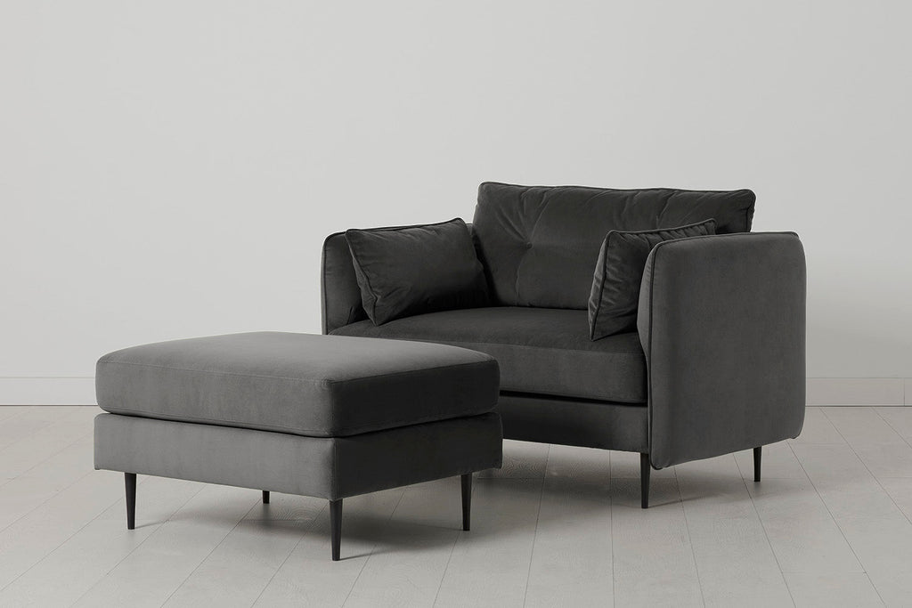 Modell 19 Zweisitzer-Sofa, Anthrazit