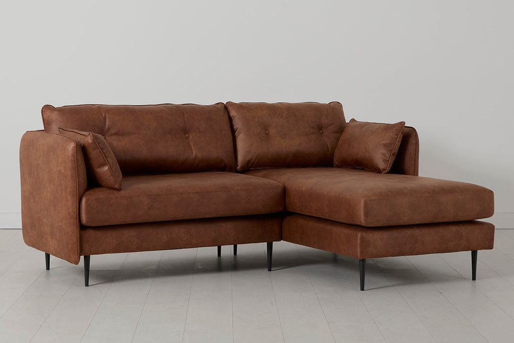 Modell 19 3-Sitzer Sofa mit rechter Chaiselongue, Kastanienbraun