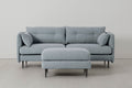 Modell 19 Dreisitzer-Sofa mit Ottoman, Seaglass