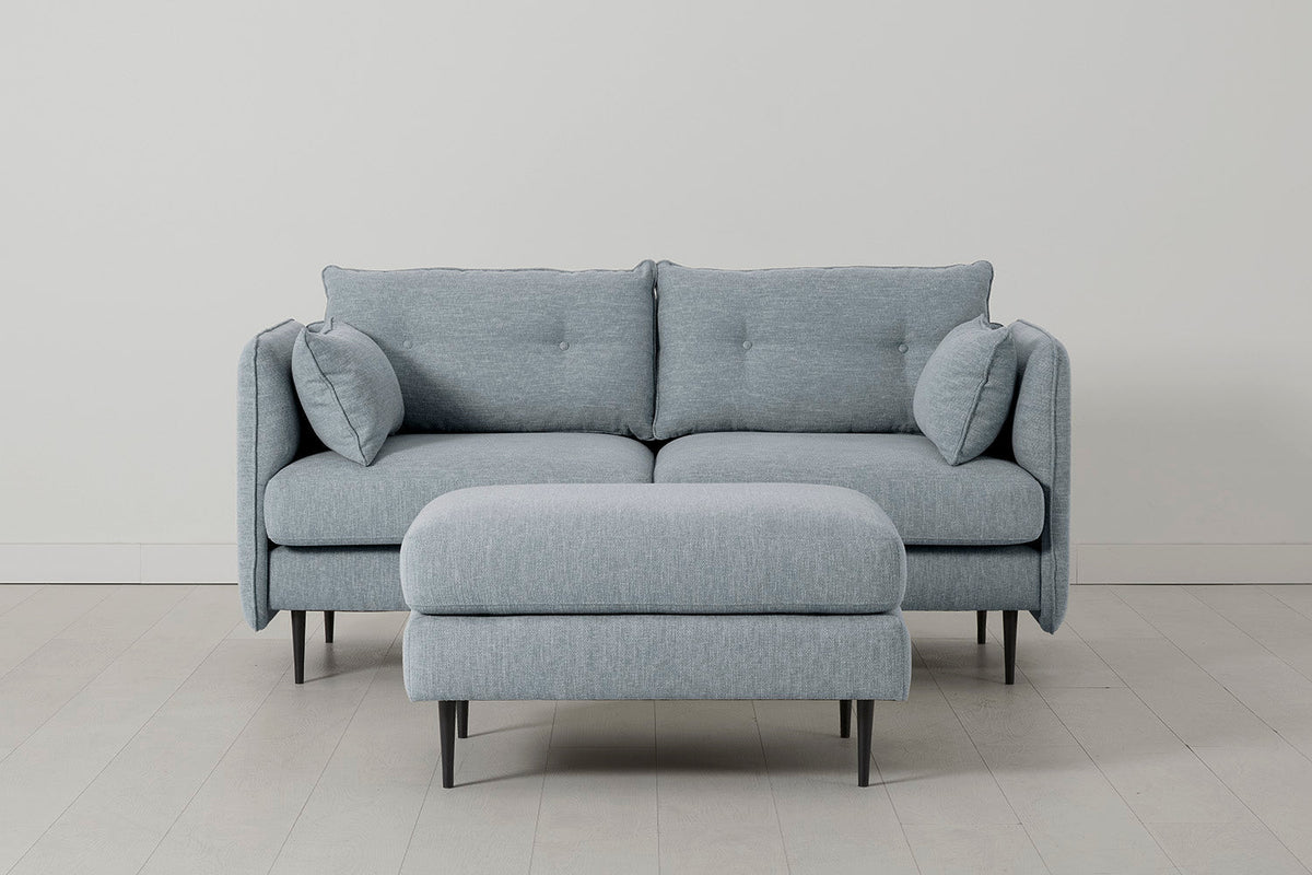 Modell 19 Zweisitzer-Sofa mit Ottomane, Seaglass