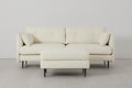 Modell 19 Dreisitzer-Sofa mit Ottomane, Elfenbein