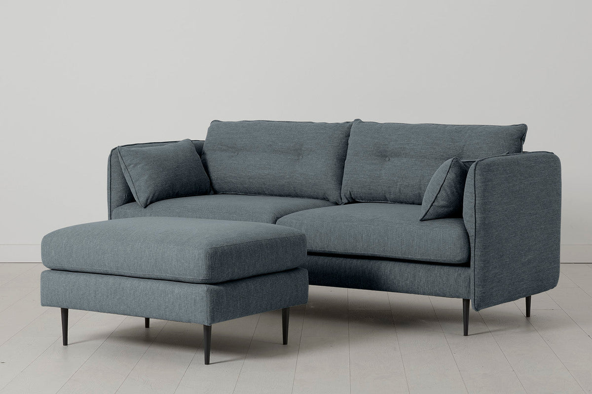 Modell 19 Dreisitzersofa mit Ottomane, Marine