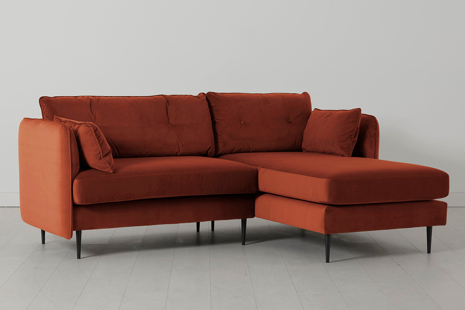 Modell 19 3-Sitzer Sofa mit Recamiere rechts, Ziegelrot