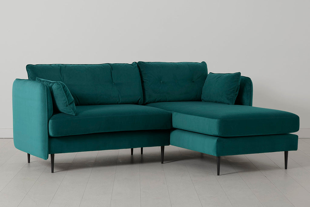 Modell 19 3-Sitzer Sofa mit rechter Chaiselongue, Kingfisher