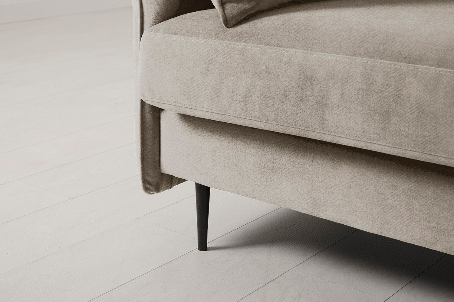 Modell 19 3-Sitzer Sofa mit linker Chaiselongue, Kreide