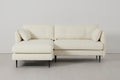 Modell 19 3-Sitzer Sofa mit linker Chaise, Elfenbein