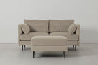 Modell 19 2-Sitzer Sofa mit Ottoman, Bone