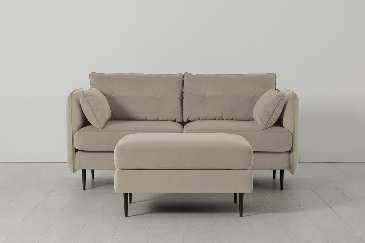 Modell 19 2-Sitzer Sofa mit Ottoman, Bone