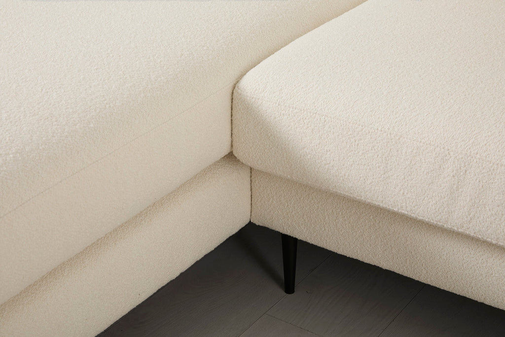 Modell 19 3-Sitzer Sofa mit linker Chaise, Elfenbein