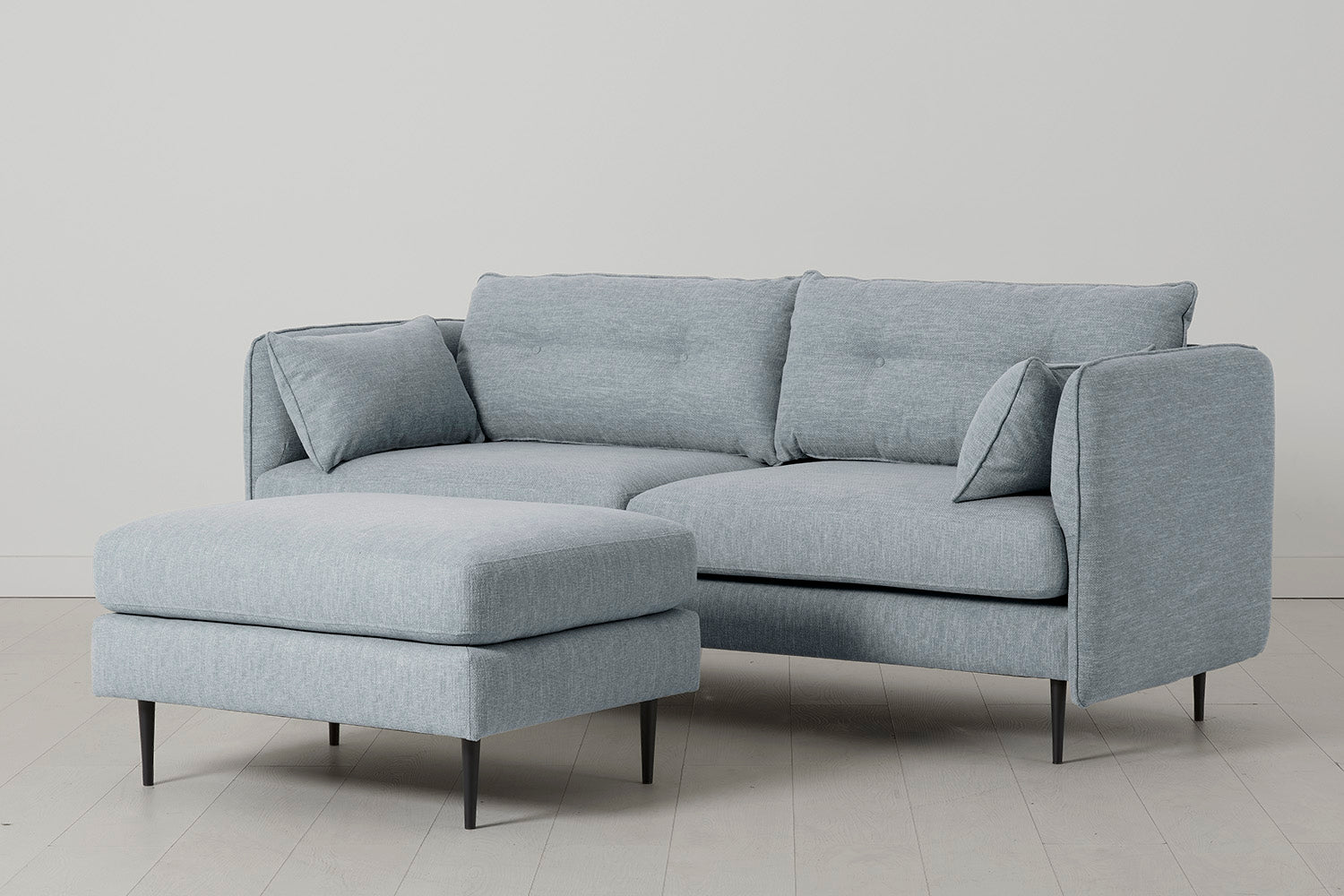 Modell 19 Dreisitzer-Sofa mit Ottoman, Seaglass