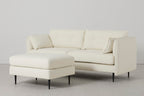 Modell 19 Dreisitzer-Sofa mit Ottomane, Elfenbein