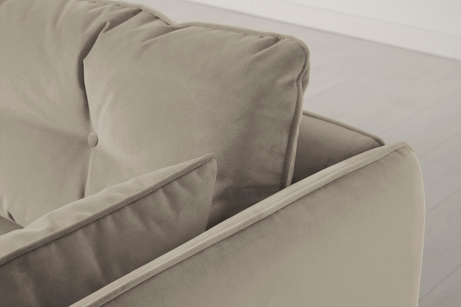 Modell 19 Dreisitzer-Sofa mit Recamiere rechts, Bone