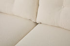 Modell 19 Zweisitzer-Sofa mit Ottomane, Elfenbein