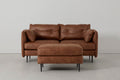 Modell 19 Zweisitzer-Sofa mit Ottomane, Kastanie