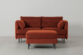 Sofa 2-Sitzer Modell 19 mit Ottoman, Ziegelrot