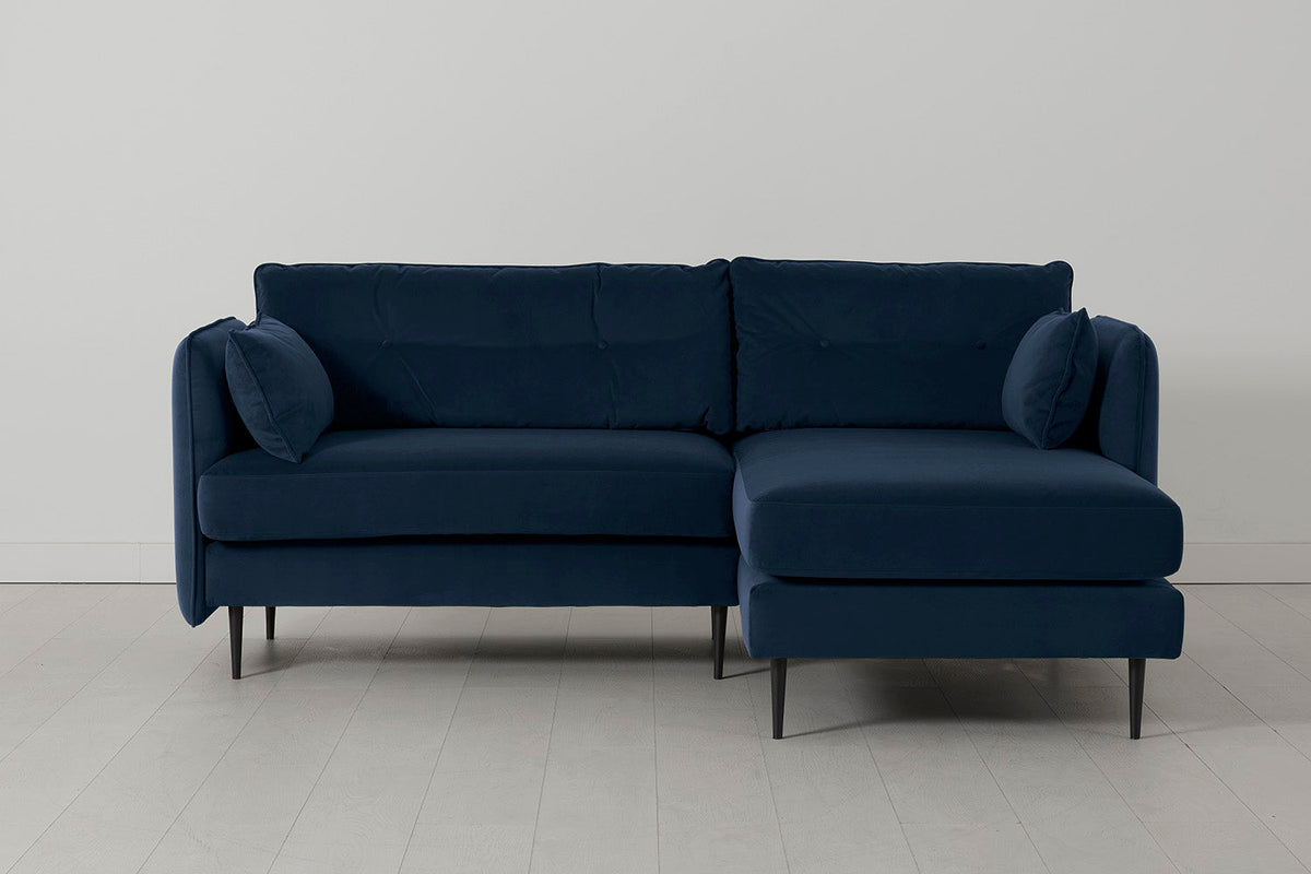 Modell 19 3-Sitzer Sofa mit Recamiere rechts, Indigo