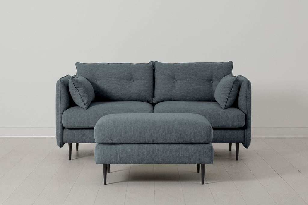 Modell 19 2-Sitzer-Sofa mit Ottomane, Marine