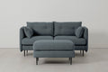 Modell 19 2-Sitzer-Sofa mit Ottomane, Marine