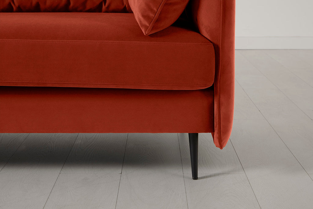 Modell 19 3-Sitzer Sofa mit linker Chaiselongue, Paprika