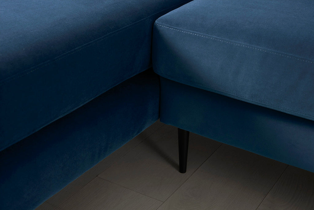 Modell 19 3-Sitzer Sofa mit rechter Chaiselongue, Petrol