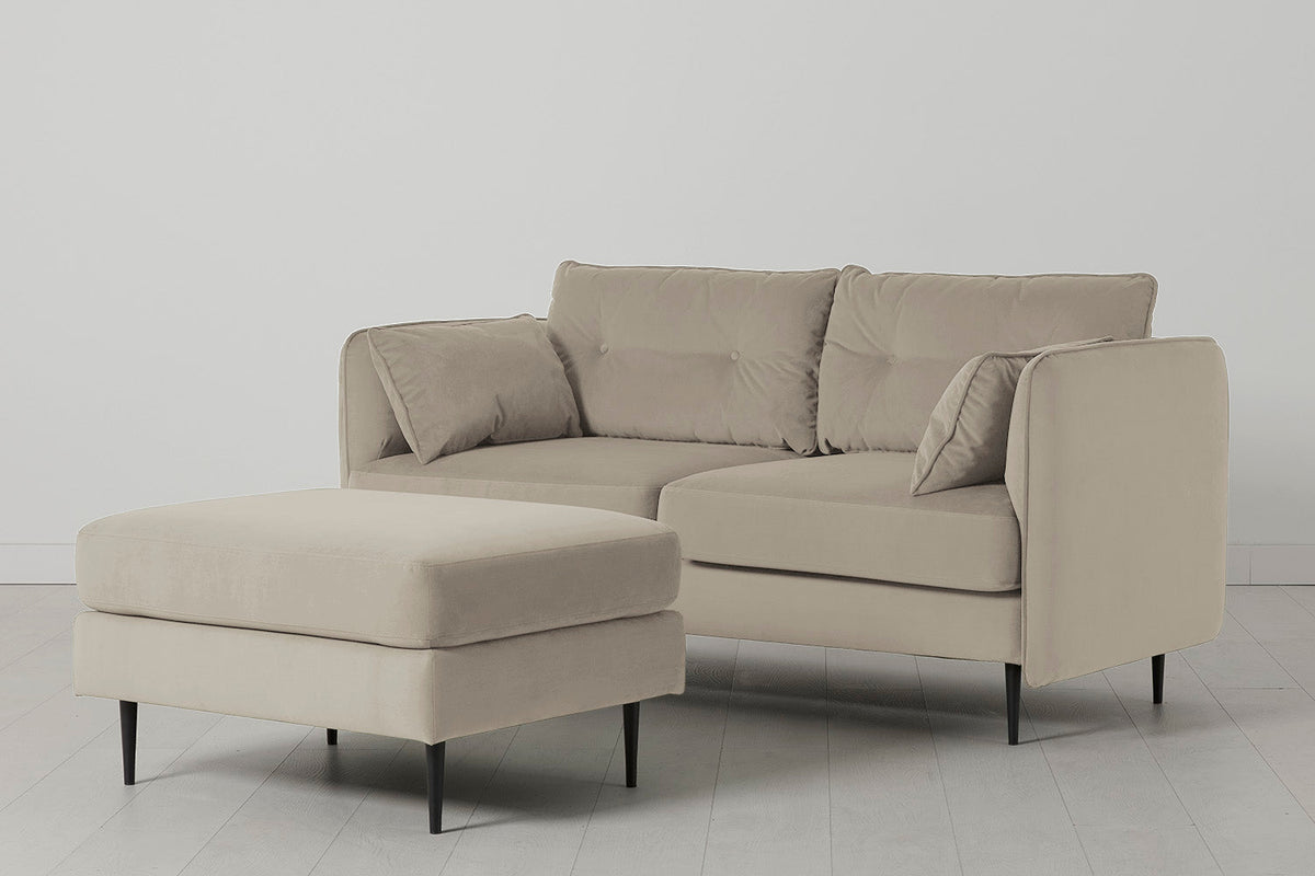 Modell 19 2-Sitzer Sofa mit Ottoman, Bone