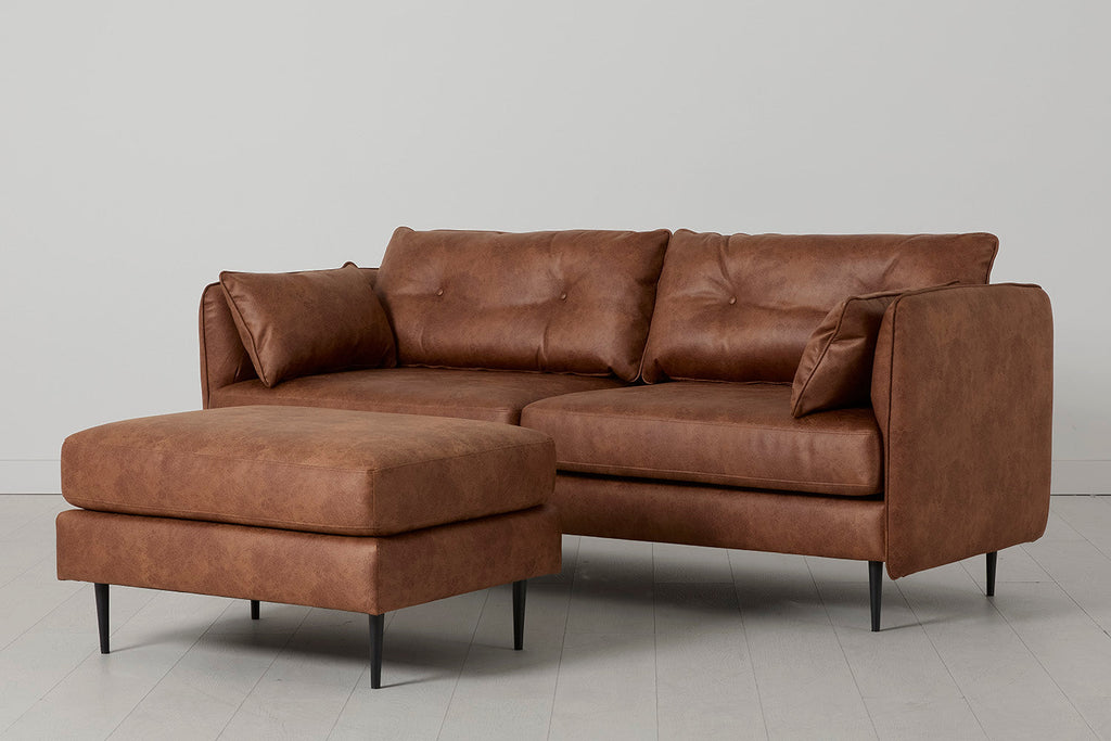 Modell 19 3-Sitzer-Sofa mit Ottomane, Kastanie