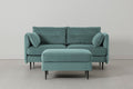 Modell 19 2-Sitzer Sofa mit Ottoman, Airforce