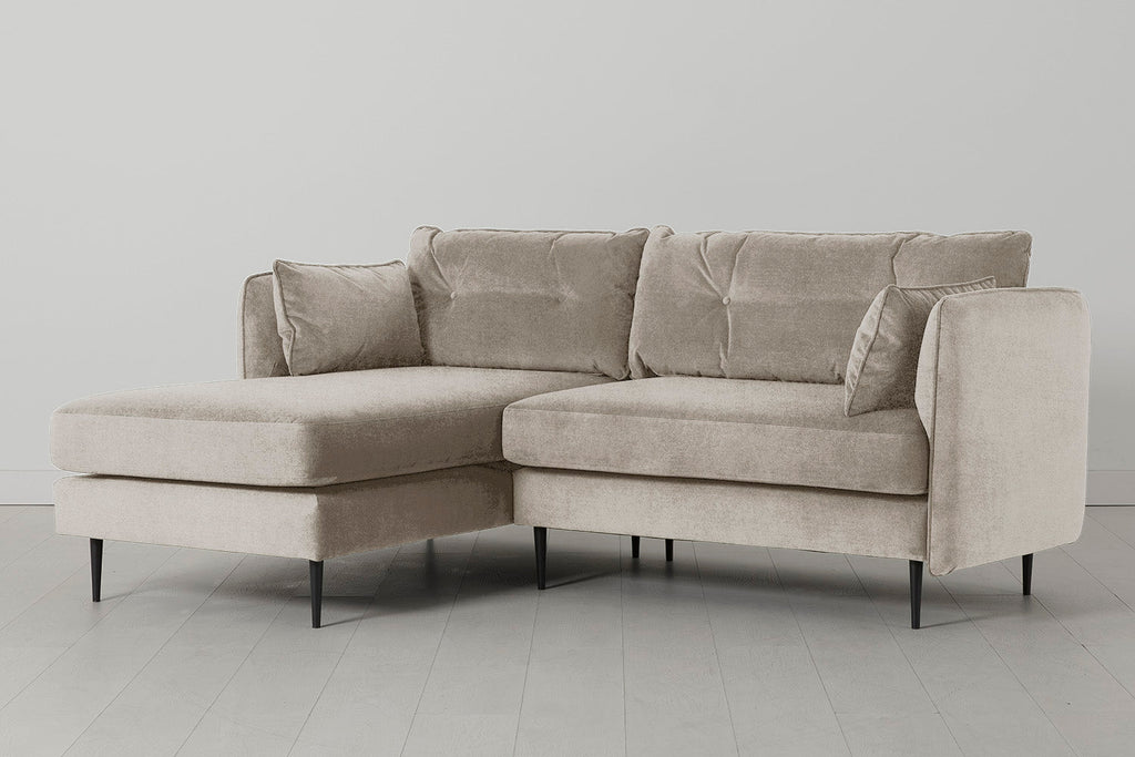 Modell 19 3-Sitzer Sofa mit linker Chaiselongue, Kreide
