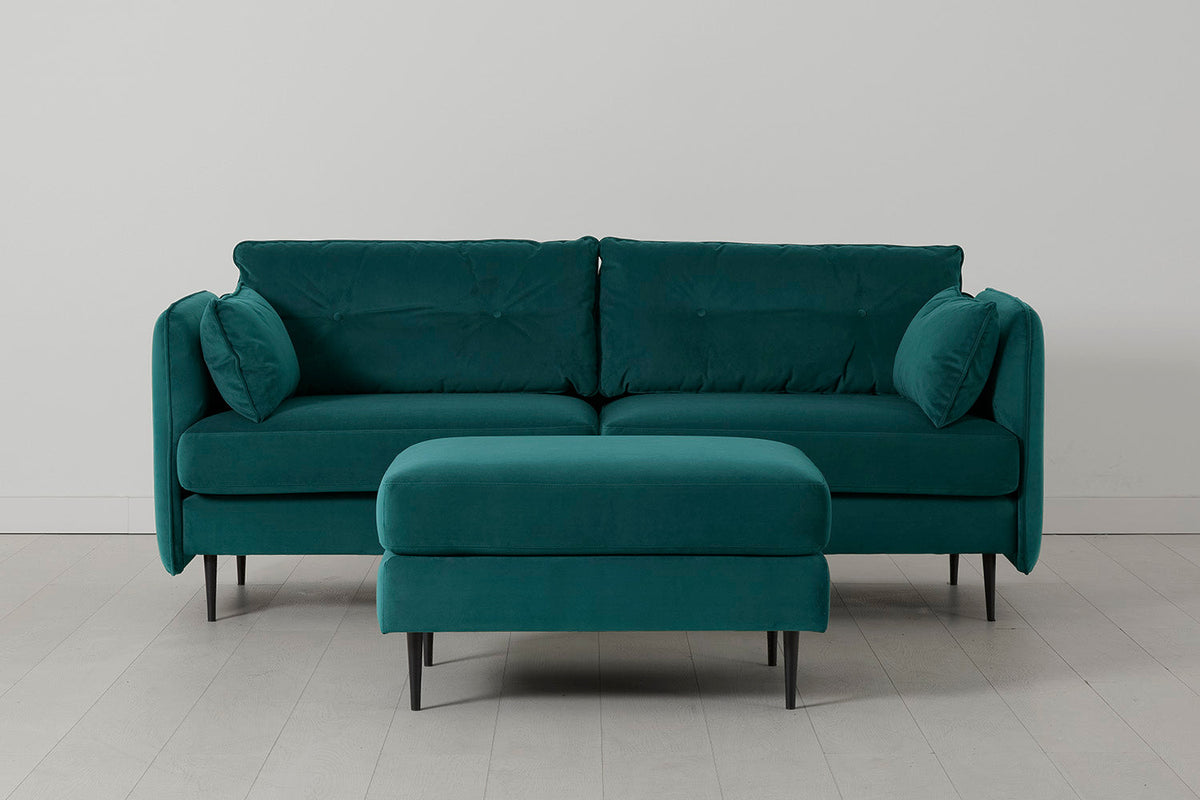 Modell 19 3-Sitzer-Sofa mit Ottoman, Kingfisher