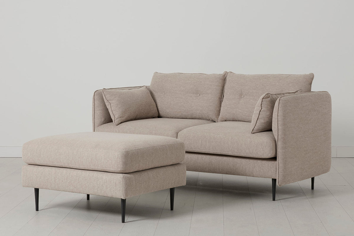 Sofa Modell 19 Zweisitzer mit Ottoman, Bimsstein
