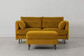 Modell 19 Zweisitzer-Sofa mit Ottoman, Senffarben