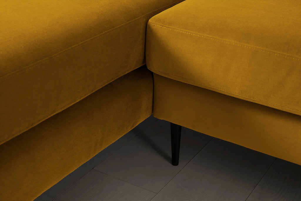 Modell 19 3-Sitzer Sofa mit Recamiere rechts, Senf