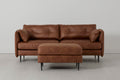 Modell 19 3-Sitzer-Sofa mit Ottomane, Kastanie