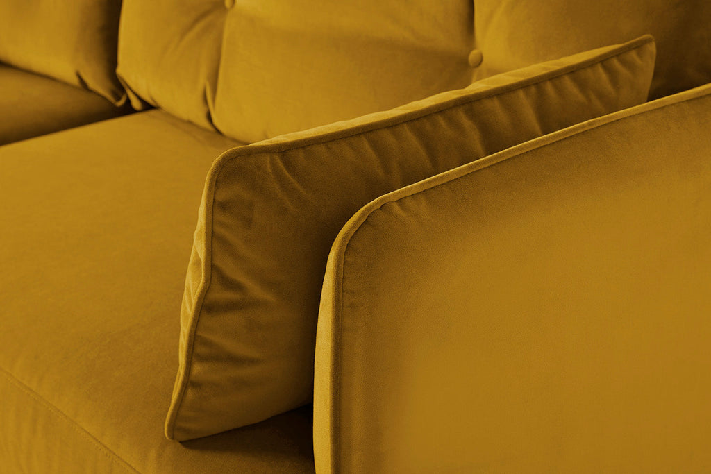 Modell 19 Zweisitzer-Sofa mit Ottoman, Senffarben