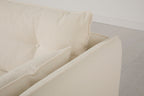 Modell 19 Zweisitzer-Sofa mit Ottomane, Elfenbein