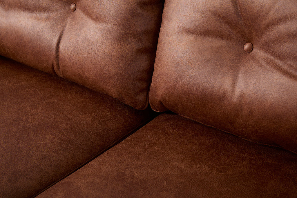 Modell 19 3-Sitzer-Sofa mit Ottomane, Kastanie
