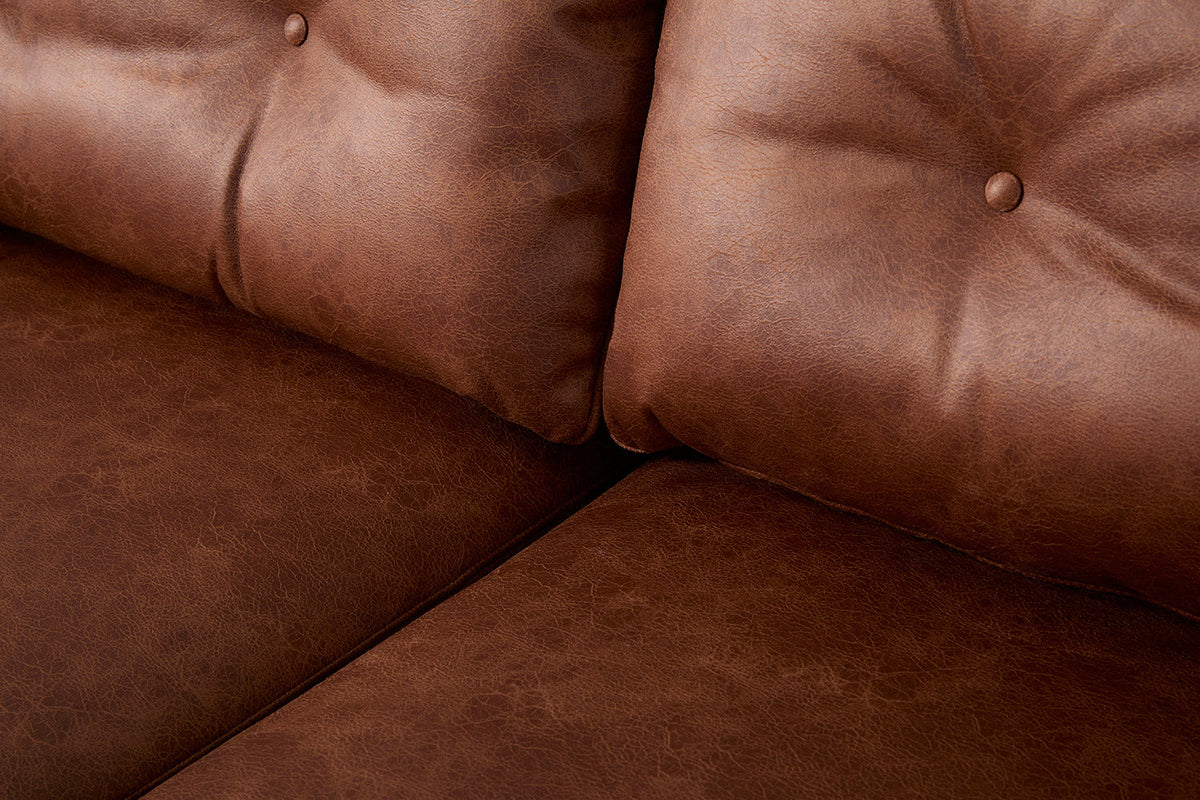 Modell 19 3-Sitzer-Sofa mit Ottomane, Kastanie