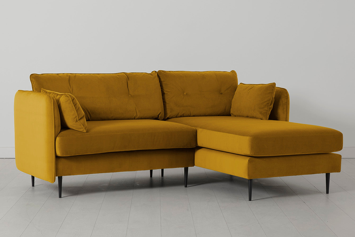 Modell 19 3-Sitzer Sofa mit Recamiere rechts, Senf