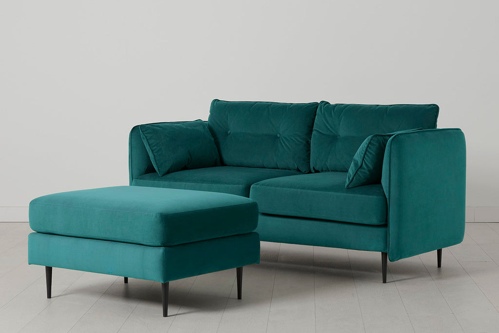 Modell 19 2-Sitzer Sofa mit Ottoman, Kingfisher