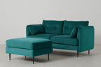 Modell 19 2-Sitzer Sofa mit Ottoman, Kingfisher