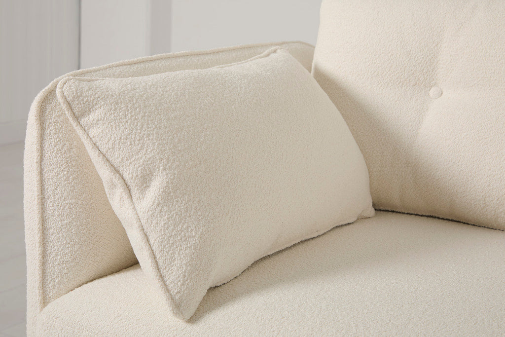 Modell 19 Zweisitzer-Sofa mit Ottomane, Elfenbein