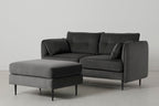 Modell 19 2-Sitzer Sofa mit Ottoman, Anthrazit
