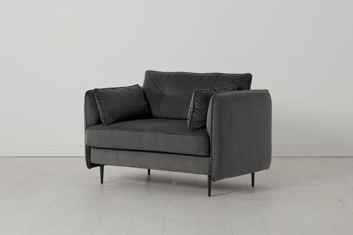 Modell 19 Zweisitzer-Sofa, Anthrazit