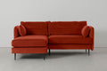 Modell 19 3-Sitzer Sofa mit linker Chaiselongue, Paprika